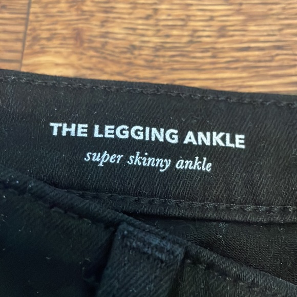 AG Low Rise Black Denim Super Skinny Ankle Jean. - distressed - Picture 9 of 12